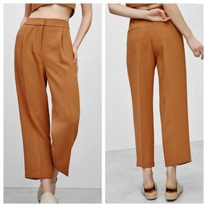 WILFRED Cauchy Pant Straight Leg Trouser Aritzia Effortless Carrot 00 Brown XXS